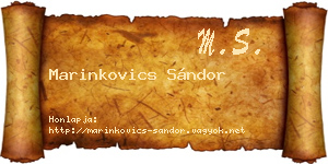 Marinkovics Sándor névjegykártya