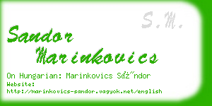 sandor marinkovics business card